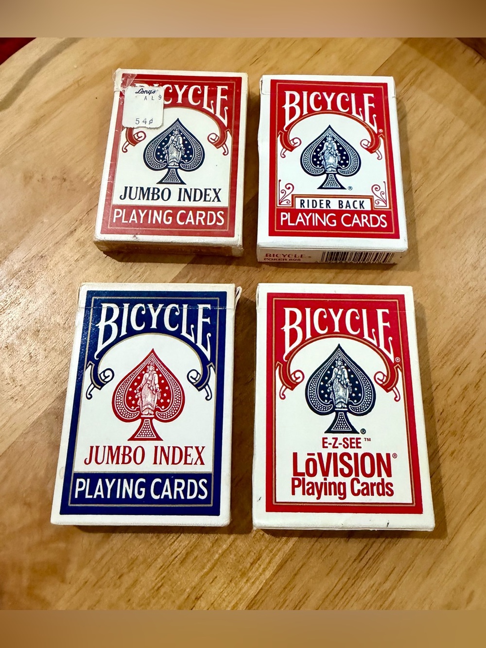 BICYCLE Playing Cards Assorted Red & Blue - 4 Deck Set